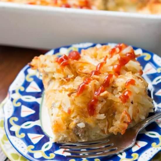 SAVORY HASH BROWN BREAKFAST CASSEROLE