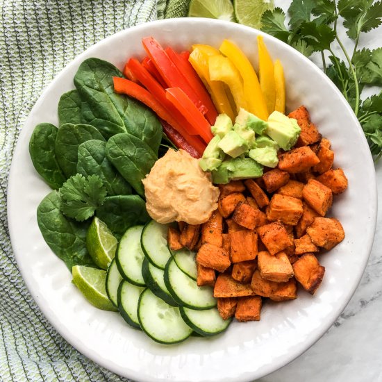 Sweet Potato Bowl & Sriracha Hummus