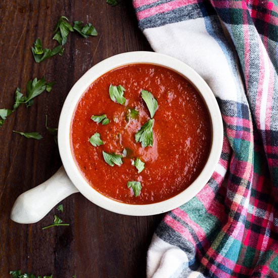 Double Roasted Red Pepper Soup