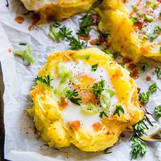 Spaghetti Squash Egg Nests