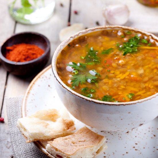 Lentil Soup made with honey