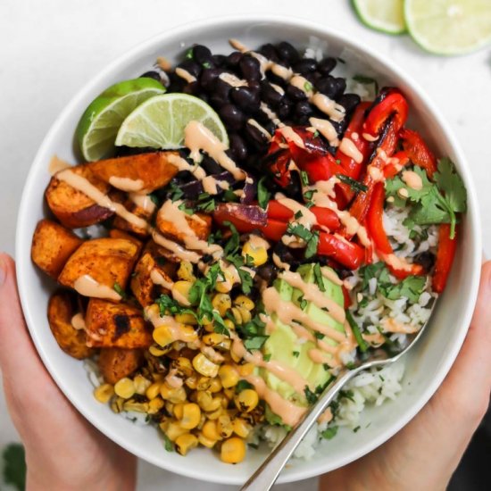 Vegan Black Bean Burrito Bowl