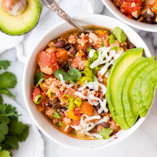 Slow Cooker Turkey Taco Chili