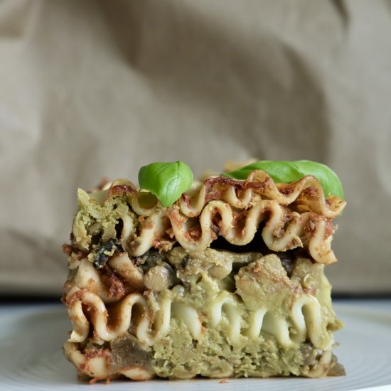 Wild Mushroom Vegan Green Lasagna