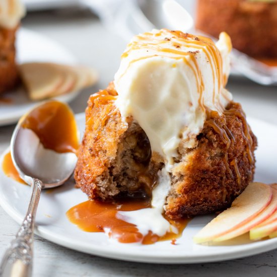 Salted caramel & apple lava cake