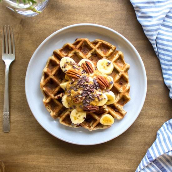 3 Ingredient Vegan Oatmeal Waffles