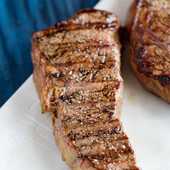 Traeger grilled New York strip