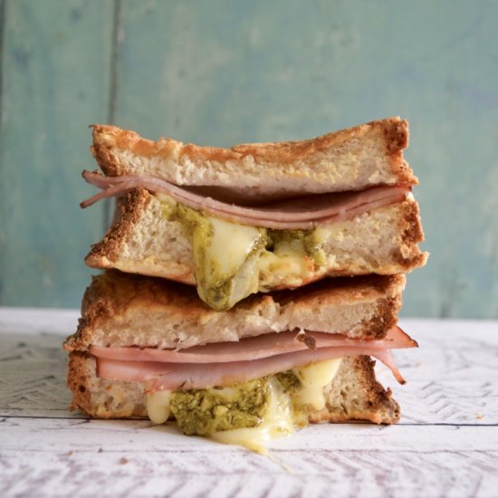 Ham, Cheese & Pesto Toasties