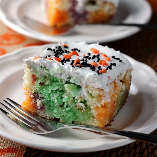 Halloween Jello Poke Cake