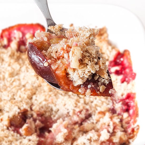 Oats and Walnut Plum Crumble