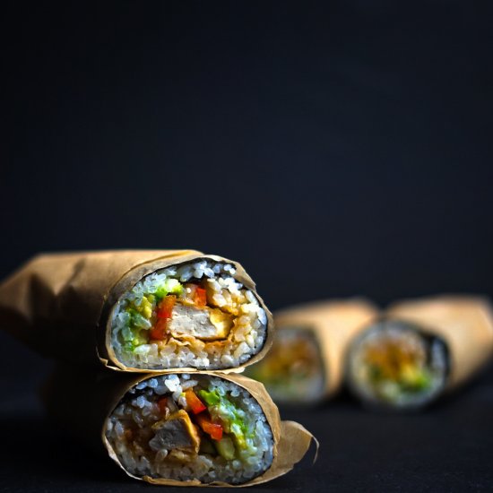 Orange Tofu Sushi Burrito