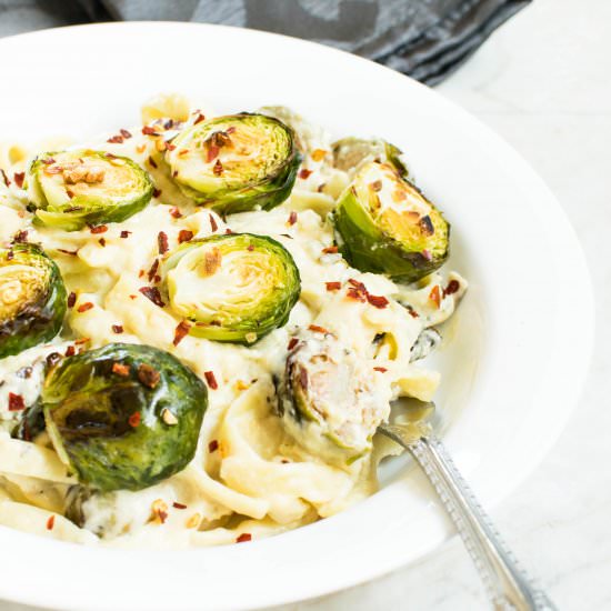 Roasted Brussel Sprouts Alfredo