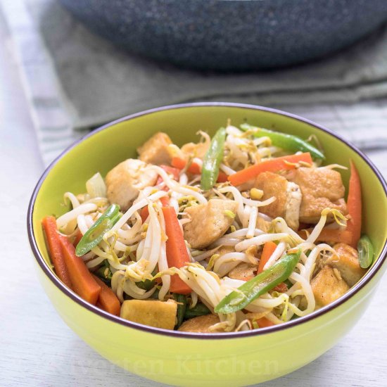 Stir-fried Mung Bean Sprouts Tofu