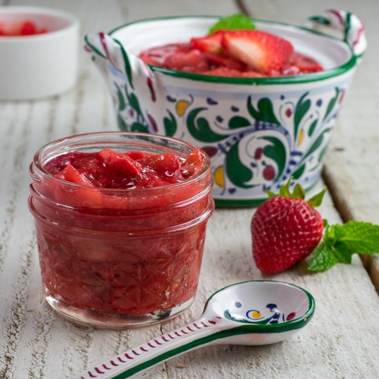 Strawberry Rhubarb Mint Compote