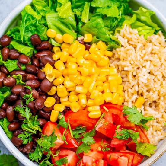 Black Bean Burrito Bowl Salad