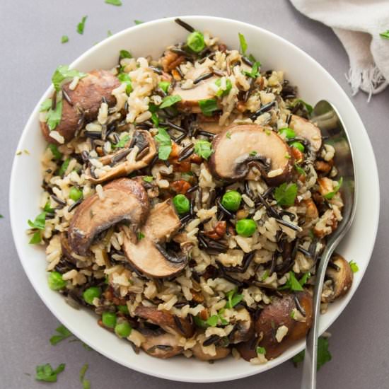 Wild Rice Pilaf with Mushrooms