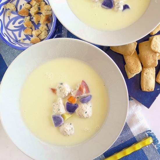 Turkey Meatballs Gazpachuelo Soup