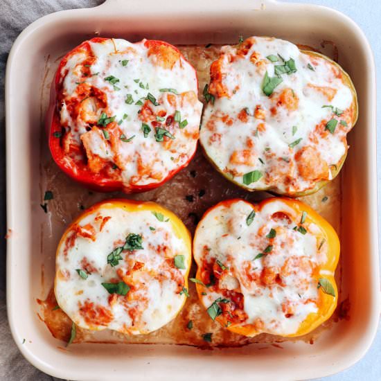 chicken parm stuffed peppers