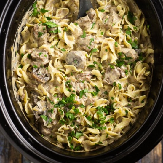 Slow Cooker Beef Stroganoff