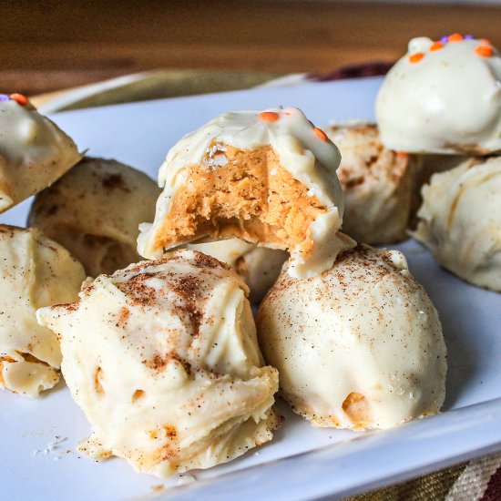 pumpkin cheesecake truffles