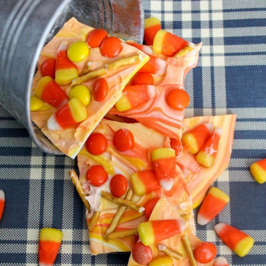 Reeses Pieces Pretzel Bark