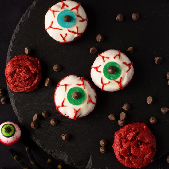 Red Velvet “Eyeball” Cookies