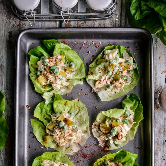 Chicken and Egg Salad Lettuce Wraps