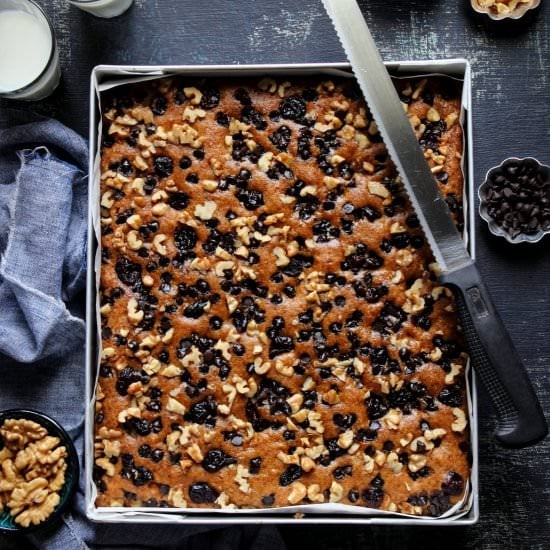 choco chip pumpkin sheet cake