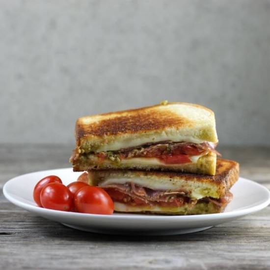 Pesto Grilled Cheese with Salami