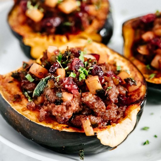 Apple and Sausage acorn squash