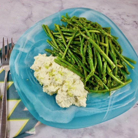 BABY ASPARAGUS WITH LEMON RICOTTA