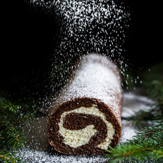 KETO CHOCOLATE SWISS ROLL CAKE