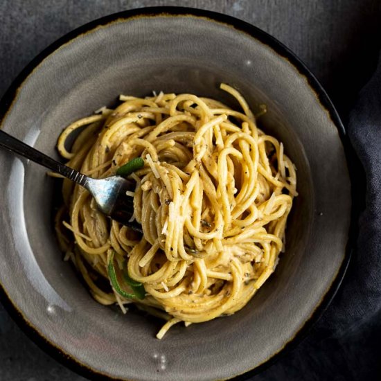 Pumpkin Spaghetti Alfredo