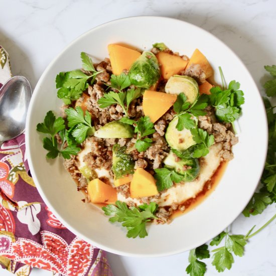 Sausage Vegetable Cheese Grits