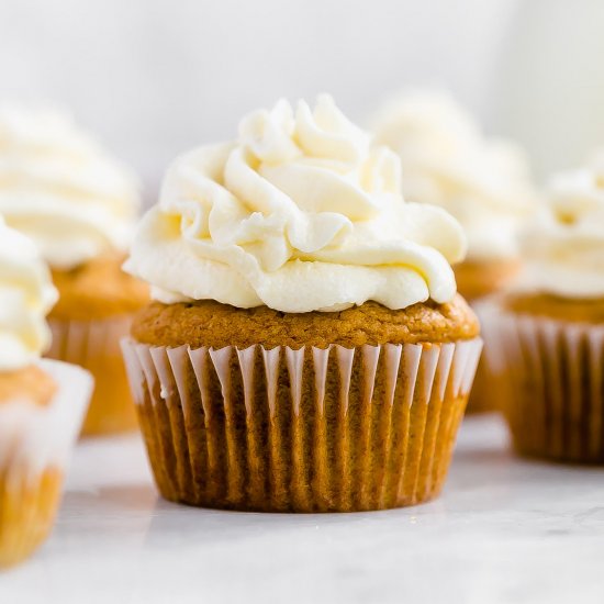 Pumpkin Cupcakes with CC Frosting