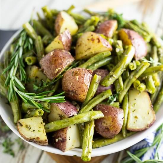 Roasted Potatoes and Green Beans