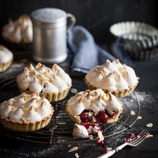 Cherry meringue tartlets