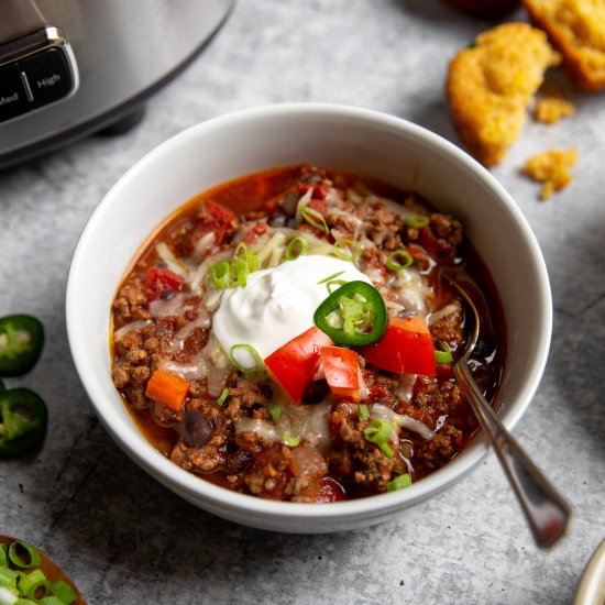 The BEST Slow Cooker Chili