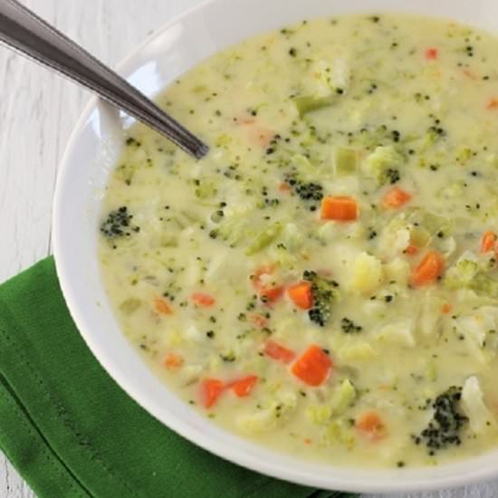 Broccoli, Cauliflower & Cheese Soup