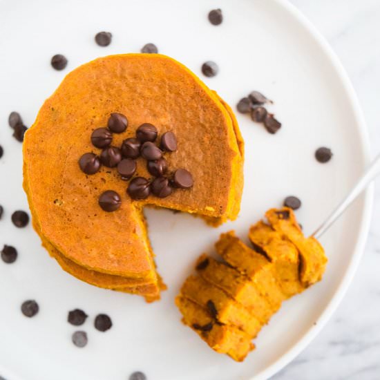 Pumpkin Chocolate Chip Pancakes