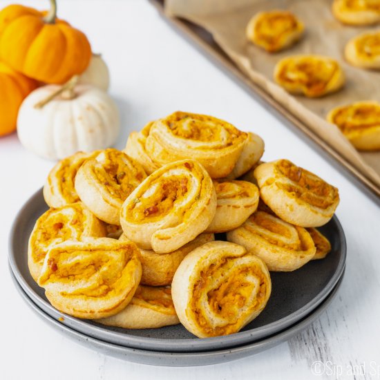 Pumpkin Pinwheels w Bacon + Sage