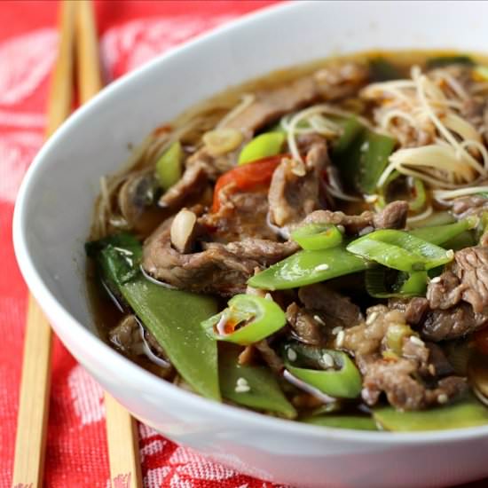 Spicy Chinese Beef Noodle Soup