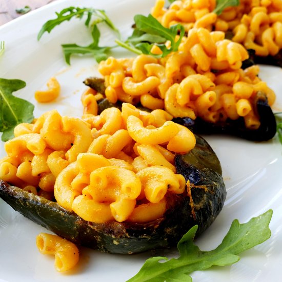 Macaroni & Cheese Stuffed Poblanos