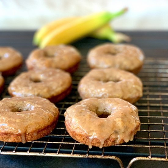 Maple Glazed Banana Bread Donuts