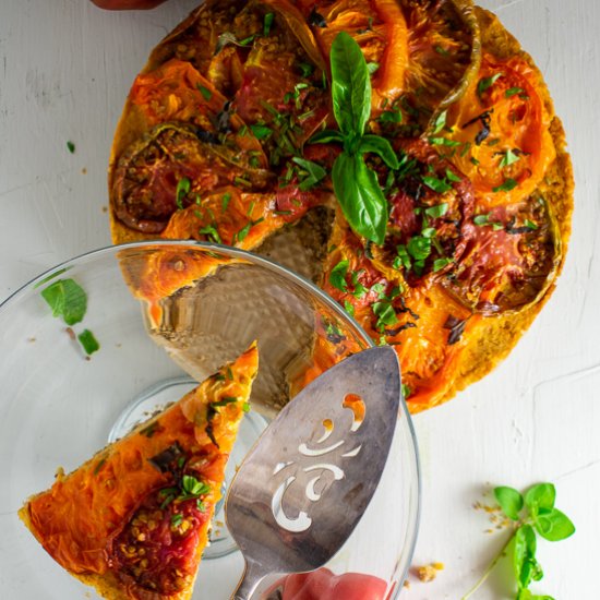 Roasted Heirloom Tomato Tart, GF, V