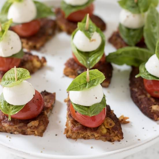 Caprese Black Bean Burger Bites