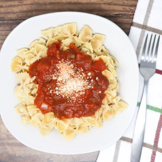 GF Pasta With Spicy Marinara Sauce