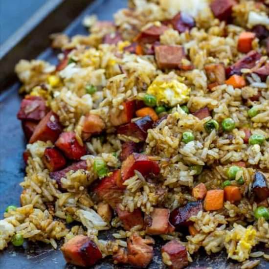 Hibachi style pork fried rice