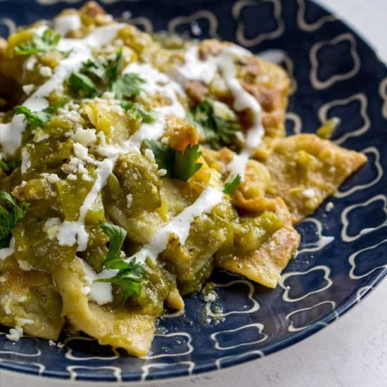 Chilaquiles with Hatch Verde Salsa