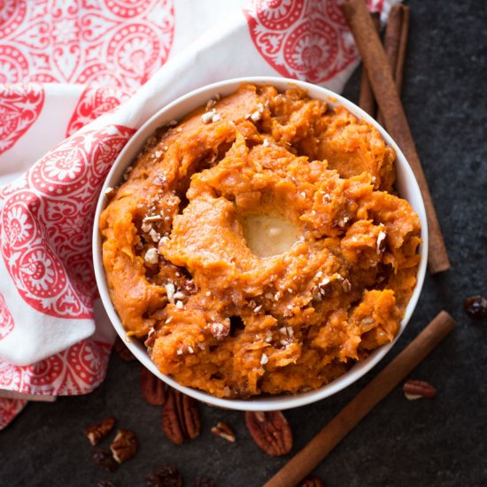 Autumn Spiced Mashed Sweet Potatoes